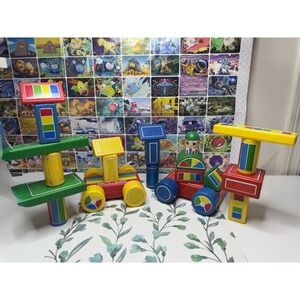 Vintage Hilco Magnetic Blocks Building‎ Set Lot of 29 Pieces Plastic Toys